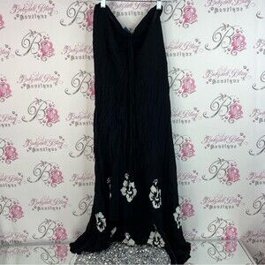Hugs and kisses dress smocked Hawaii Chic Black and White Floral Maxi flowy